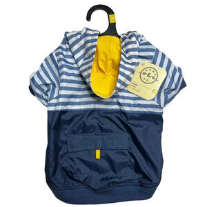 Bond & Co. Medium Colorblock Stripe Dog Hoodie – Blue & White Striped, NWT